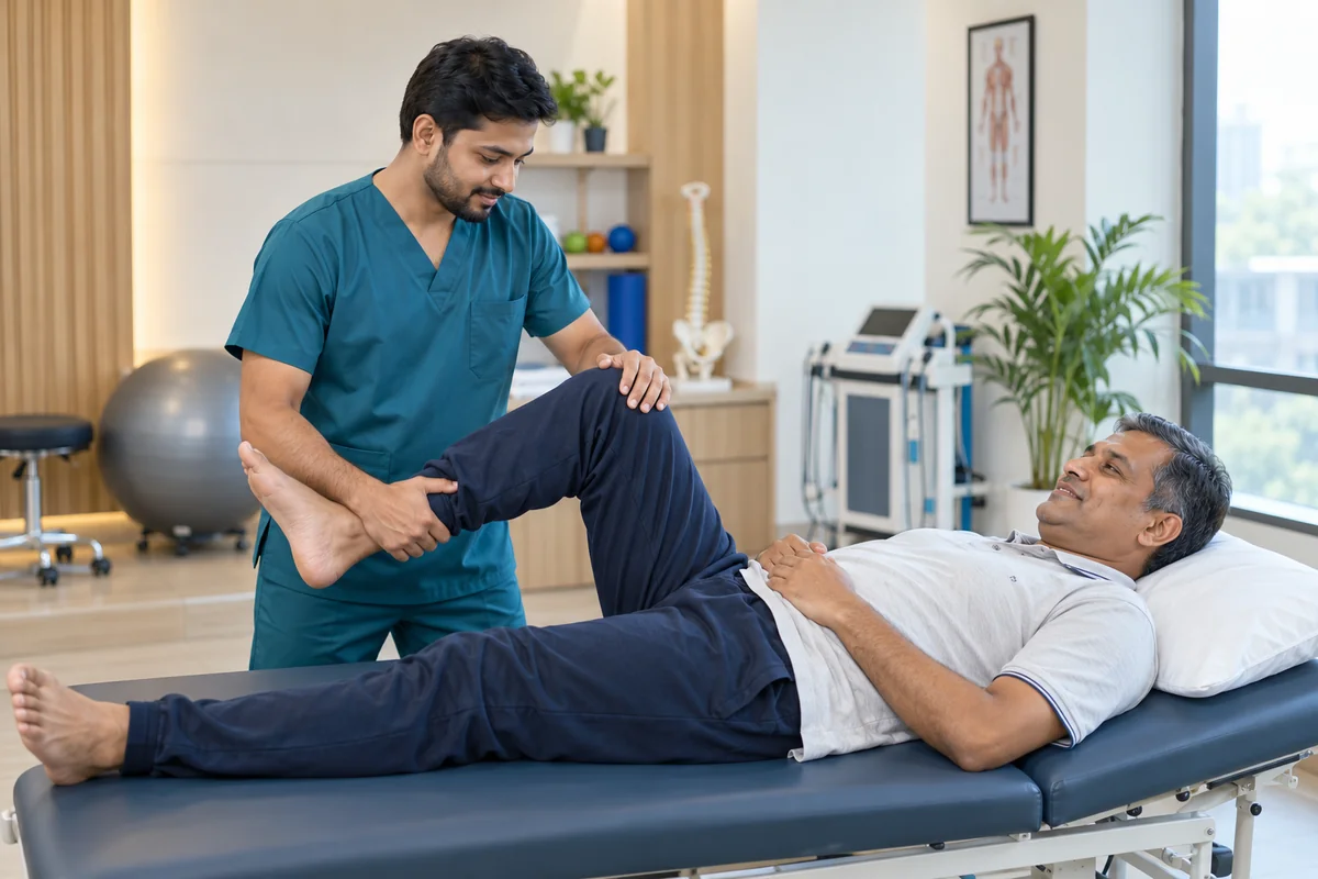 Illustrative sports physiotherapy session